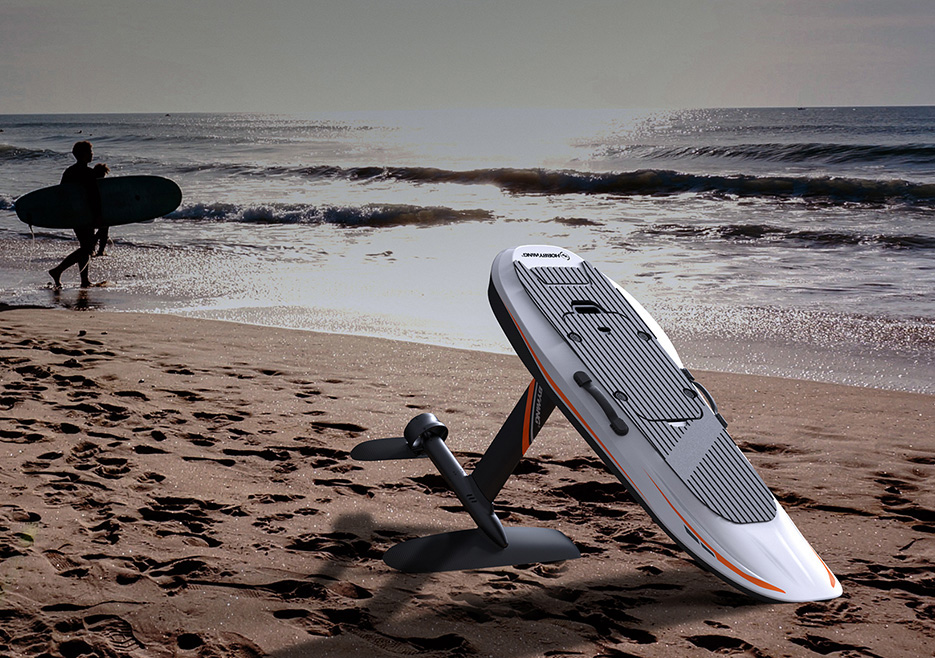 产品外观设计优秀案例:新款电动水翼冲浪板产品设计图